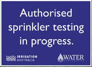 Magnetic Authorised Sprinkler Testings Signs (WA Only)